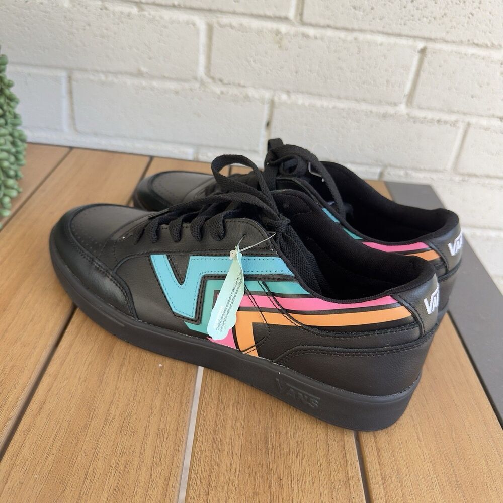 Vans Lowland ComfyCush Black Multi Leather Sneakers Men’s 10.5 Women’s 12 NWOB